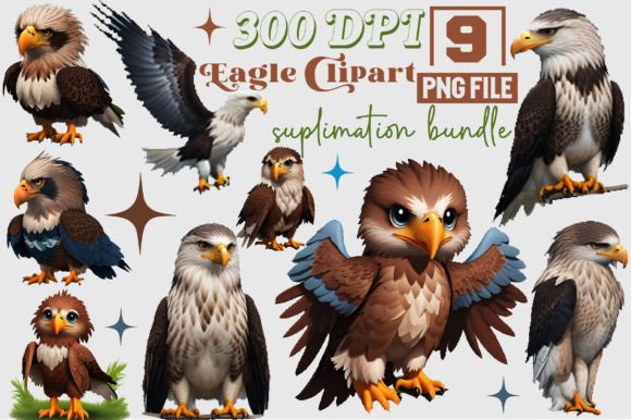 Eagle Clipart Sublimation Bundle: Graphics & Crafts