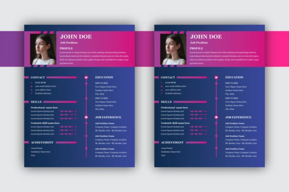 Free Moder Resume CV Template Design Graphics