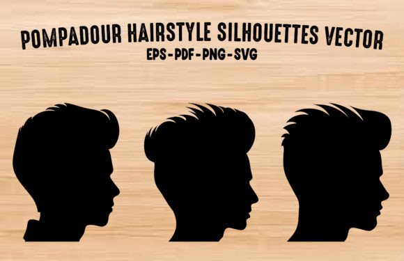 Pompadour Hair Clipart Silhouettes Free Graphics