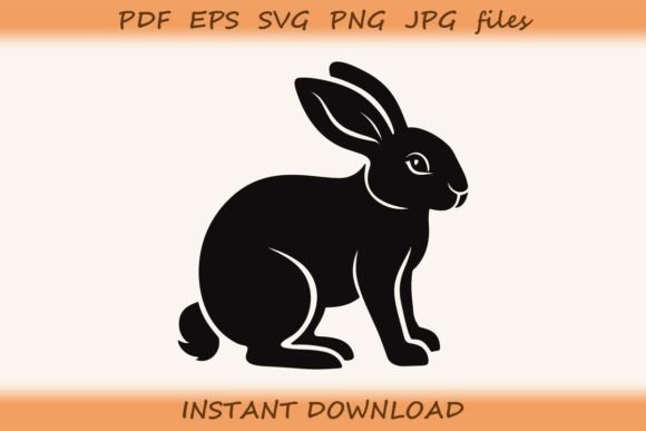 Rabbit Silhouette: A Stylish Graphic Freebie for Creative Projects