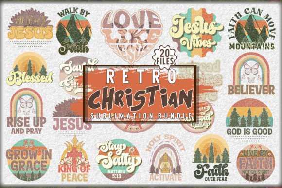 Retro Christian Faith Sublimation Bundle: Graphics & Crafts for Content Publishing