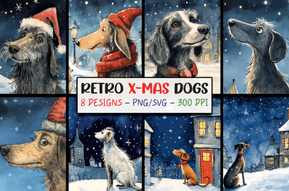 Retro Christmas Backgrounds for Crafts