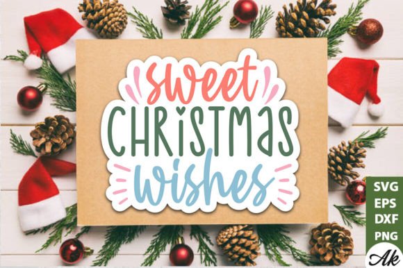 Sweet Christmas Wishes Stickers Design: Graphics & Crafts