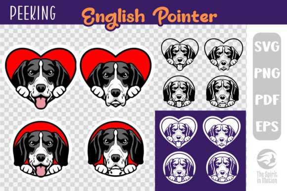 Valentine's English Pointer Clipart