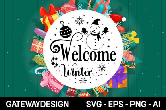 Welcome Winter Sign Svg Design Graphics & Crafts